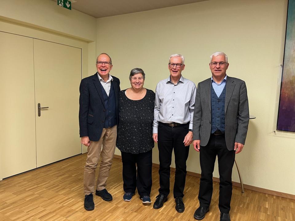 Kirchgemeinderäte Bernhard Scherzinger, Alice Marolf, Herbert Stolz und Werner Jäckle