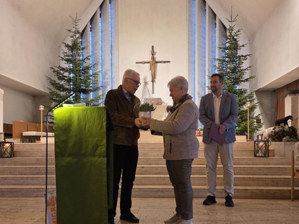 Pia Holenstein und Herbert Stolz (kath. Präsident)
