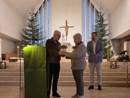 Pia Holenstein und Herbert Stolz (kath. Präsident)
